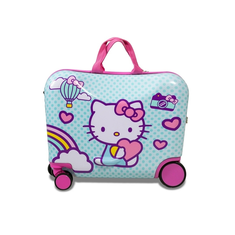 Hello Kitty Light Blue & Pink Ride-On Luggage with Rainbow Graphic - Picture 3 of 6